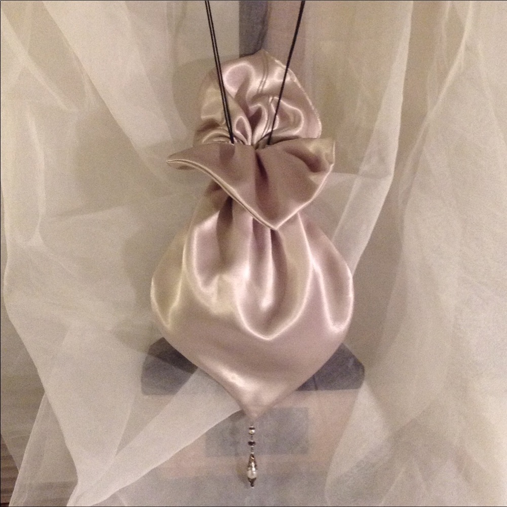ARTISAN Satin Handbag Modern Reticule OrchidDangle